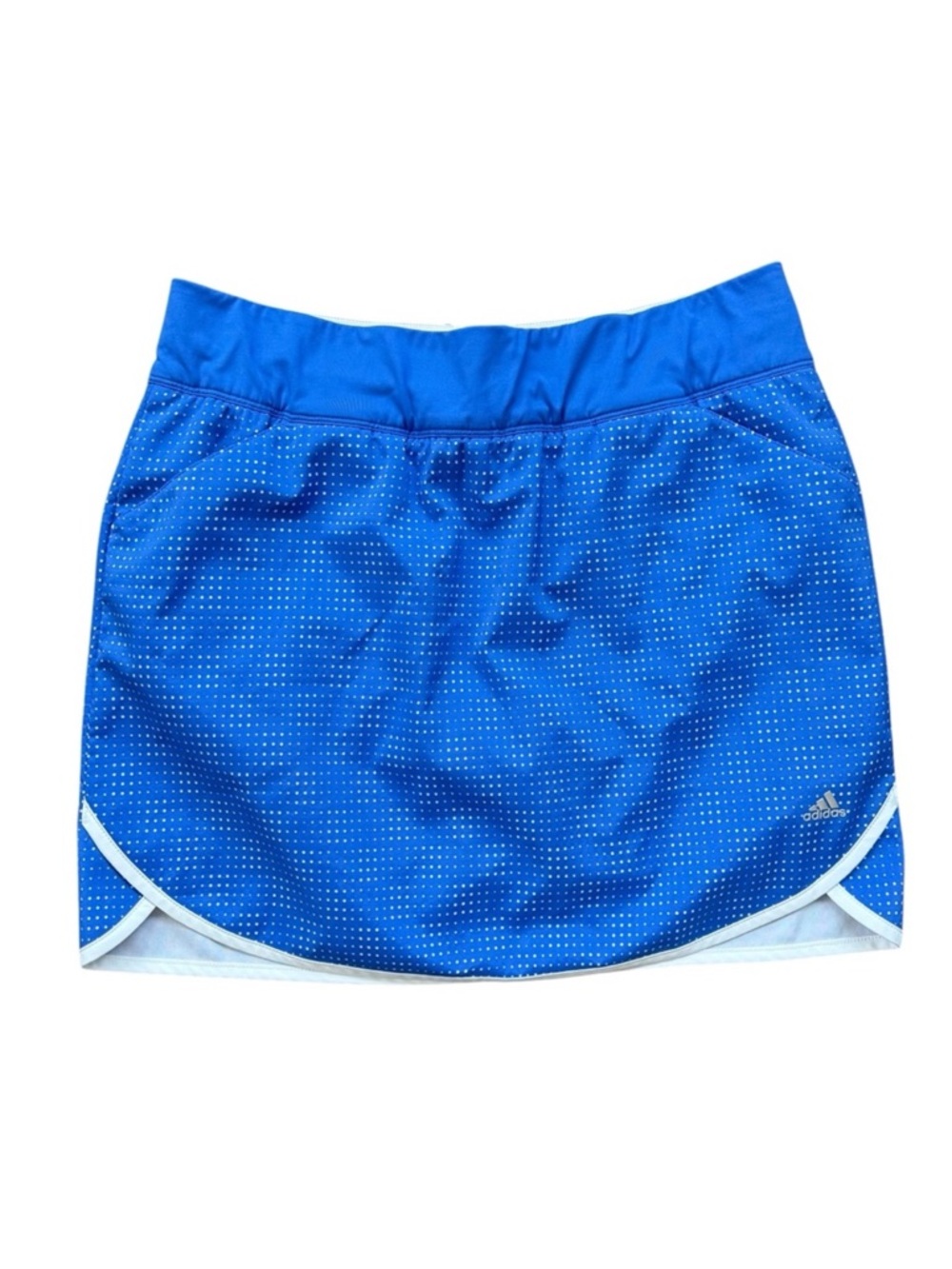 Adidas Blue & White Athletic 2 in 1 Skirt Skort Shorts Front/Back Pockets Size M